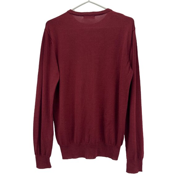 Bayard 1925 Wool Blend Made‎ in Italy Burgundy Crewneck Sweater Size M - Picture 3 of 8